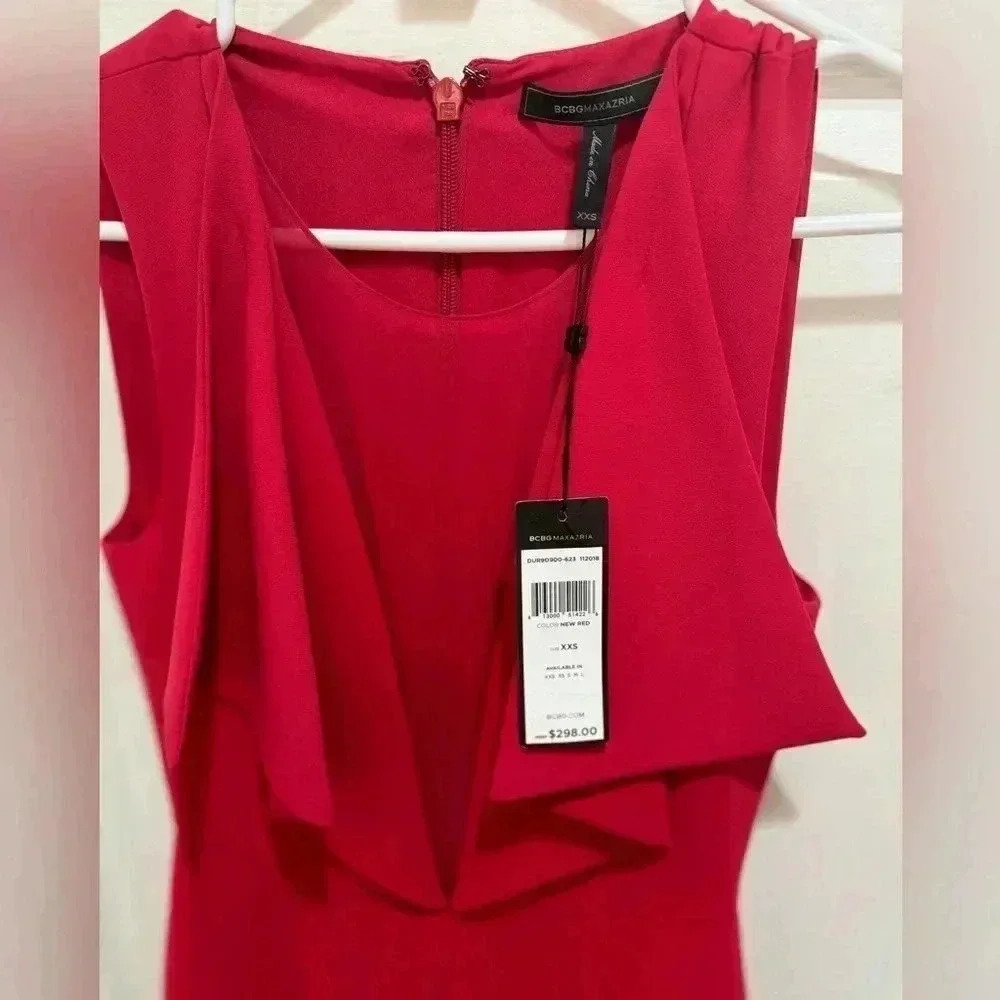 BCBGMAXAZRIA Women’s Wide Leg Romper Jumpsuit Red - Picture 6 of 12